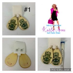 NEW Evil eye Hamsa Artisan handmade earring boho style